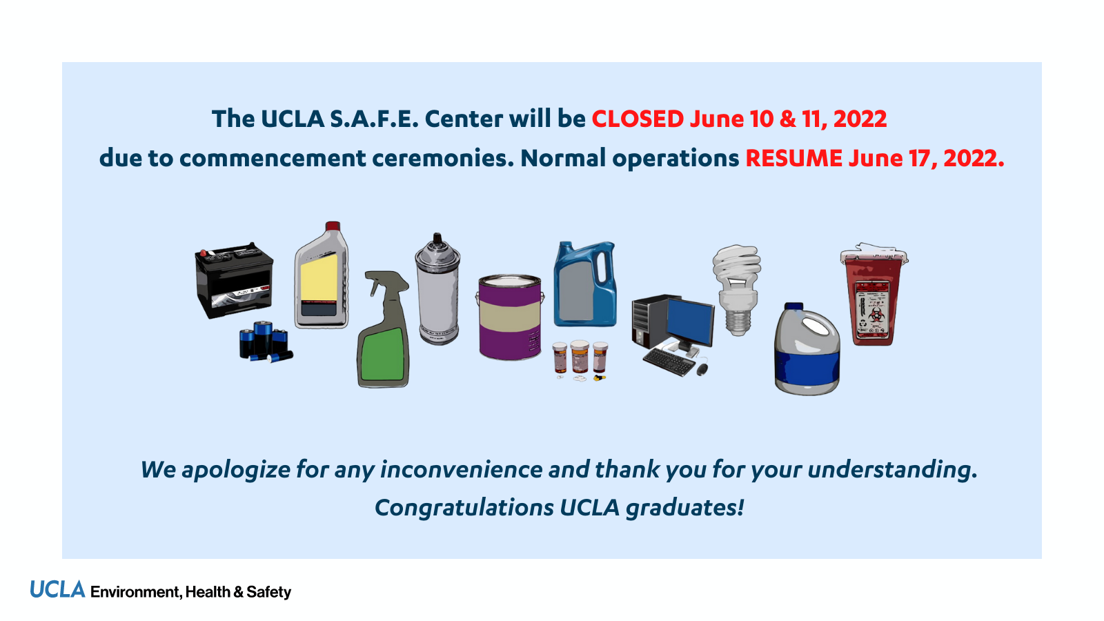 S.A.F.E. Center Closure