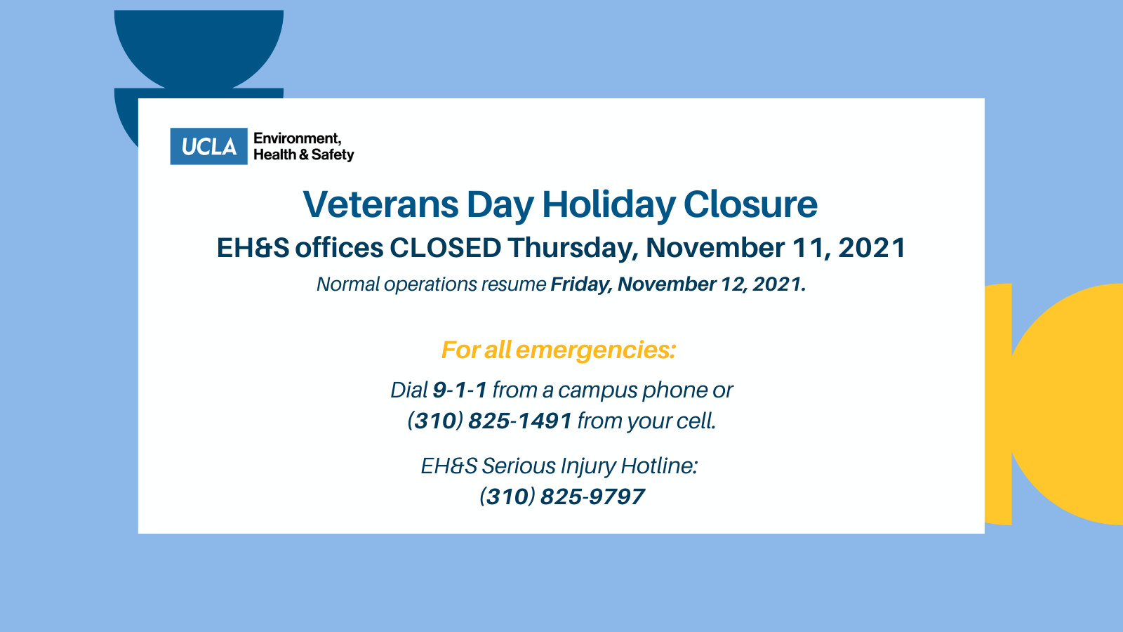 Veterans Day Closure