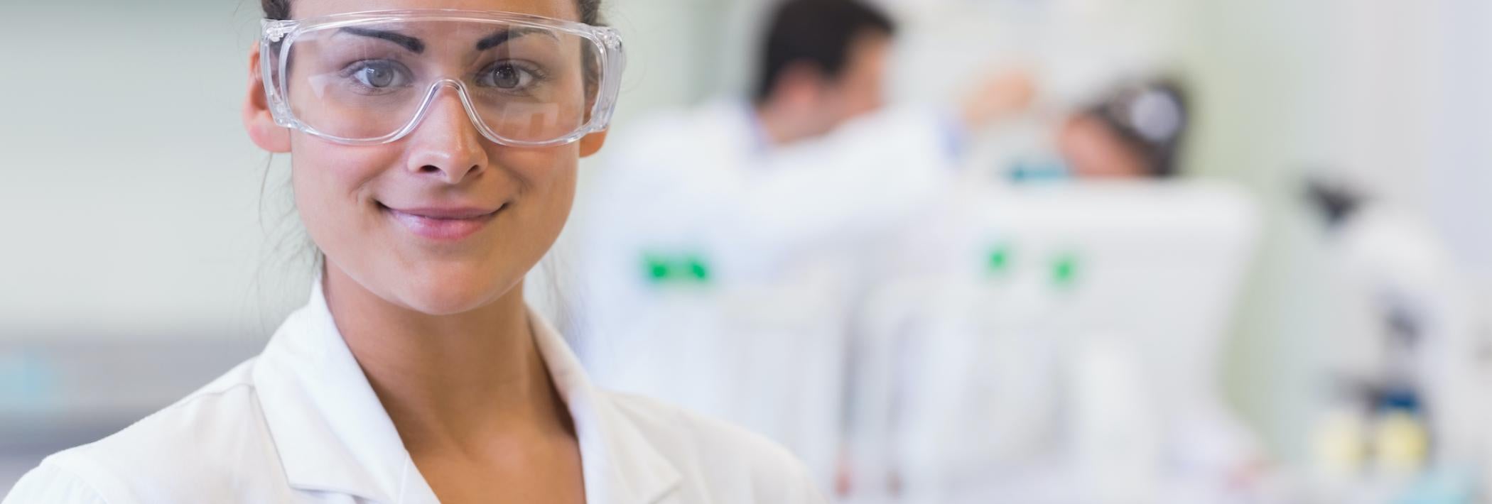 research safety - female in lab coat