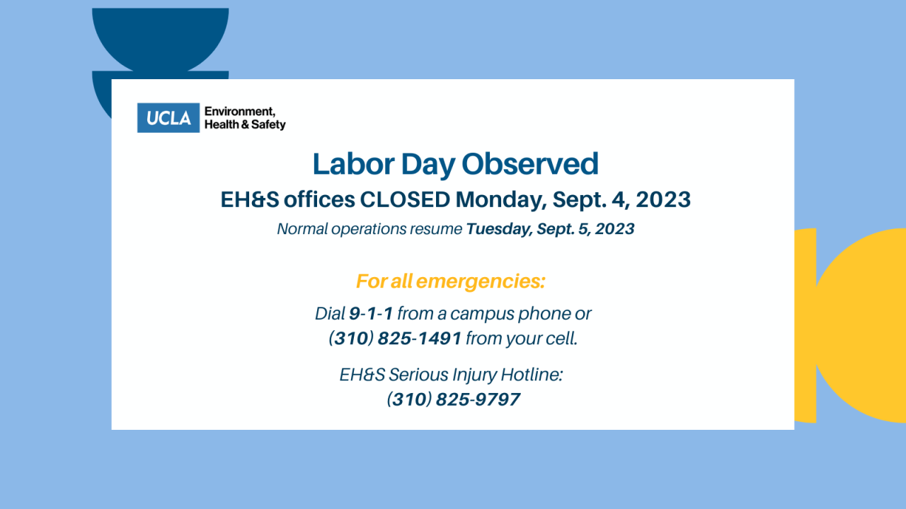 Graphic describing the Observance of Labor Day and the closure of offices for that duration.