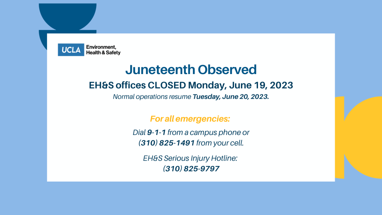 Graphic describing the Observance of Juneteenth and the closure of offices for that duration.