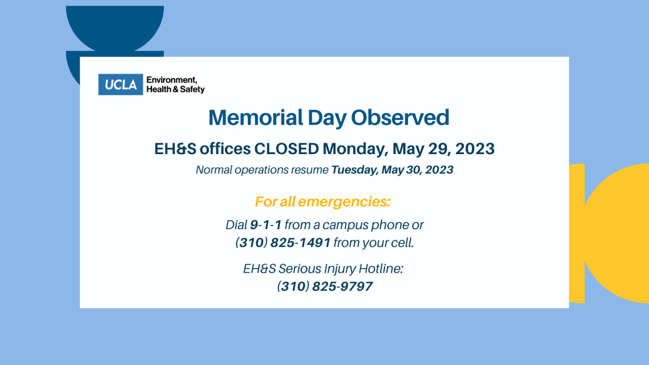 Graphic describing the Observance of Memorial Day and the closure of offices for that duration.