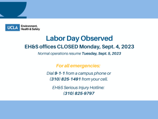 Graphic describing the Observance of Labor Day and the closure of offices for that duration.